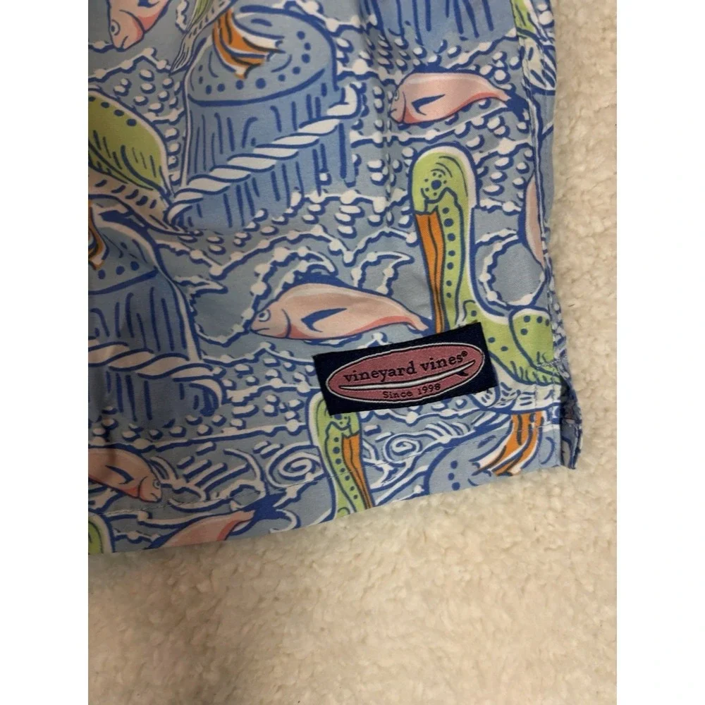 Vineyard Vines Swim Trunks Mens‎  Blue Pelican Fish Size Xl